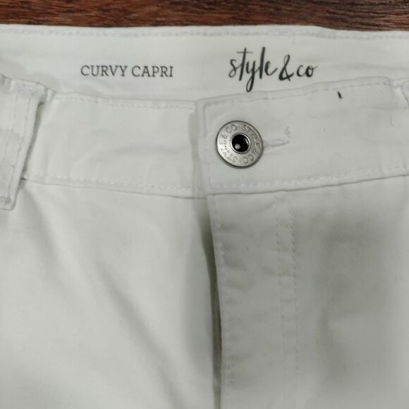 Style & Co Curvy Capri White Denim Jeans Ankle Length Cotton Casual Pants Size 4 - Picture 7 of 12